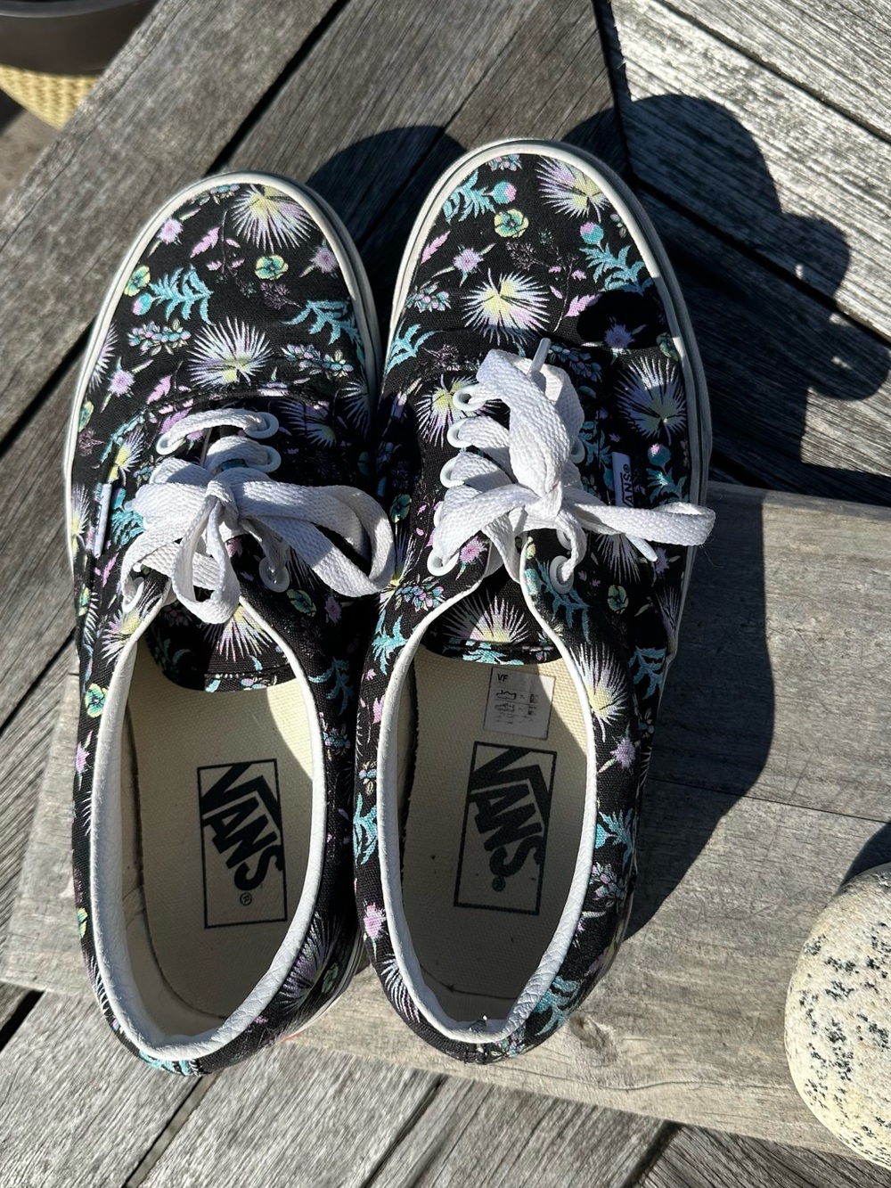 Vans Black Floral Canvas Lace-Up Sneakers